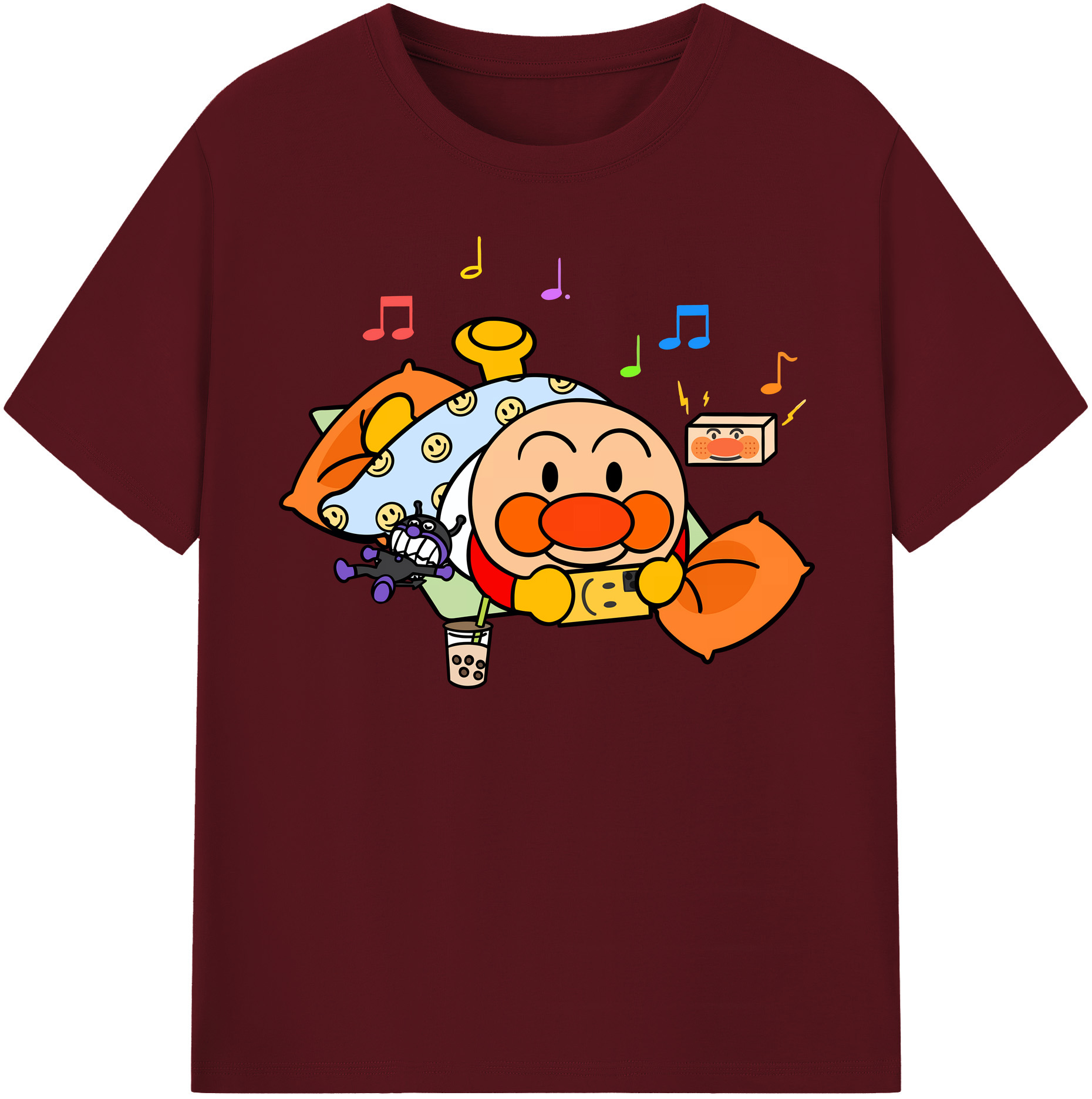 （画像用） アンパンマン Anpanman 綿100％半袖Tシャツ（フロントプリント）